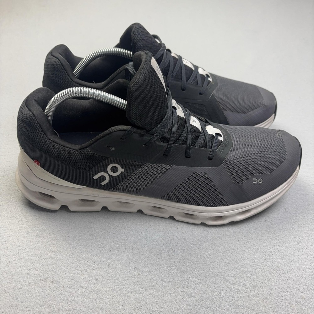 On Cloudrunner Shoes Mens Size 12 Black Mesh CloudTec Running Sneakers 56.99012